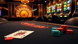 Experience the thrill of gambling with hello 88 at an elegant casino table.