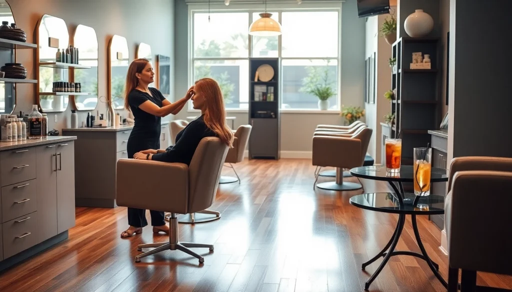 Beautiful hair salon in San Diego showcasing expert stylists and eco-friendly products for an inviting experience.