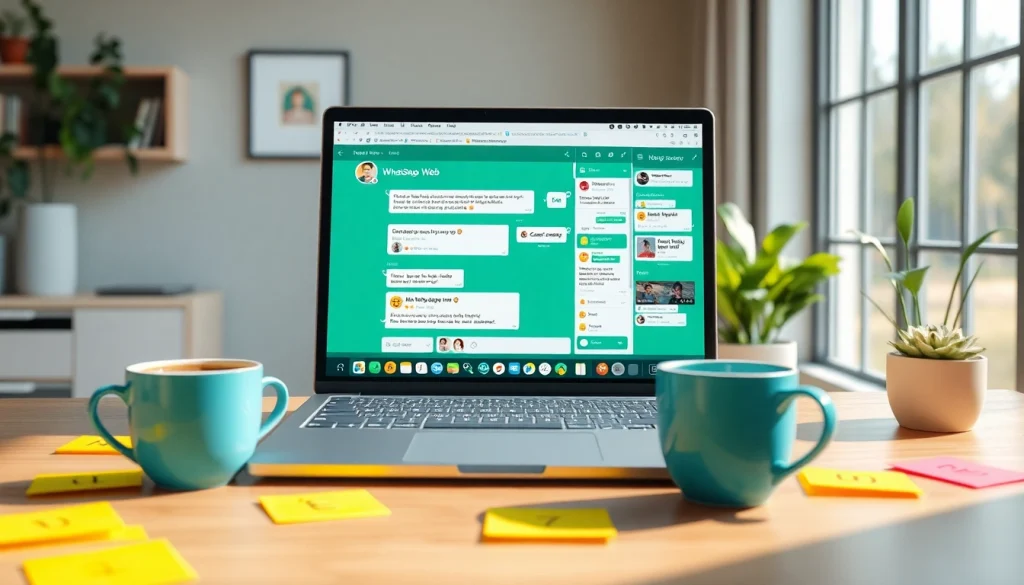 在快连官网的现代化工作区中，WhatsApp Web 界面引人关注，突出无缝通讯。