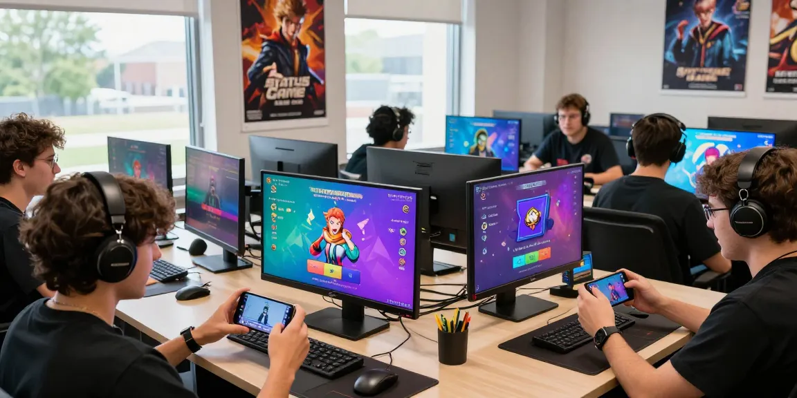 Exciting scene of players engaging in the Status Game, showcasing vibrant AI interactions and digital personas.
