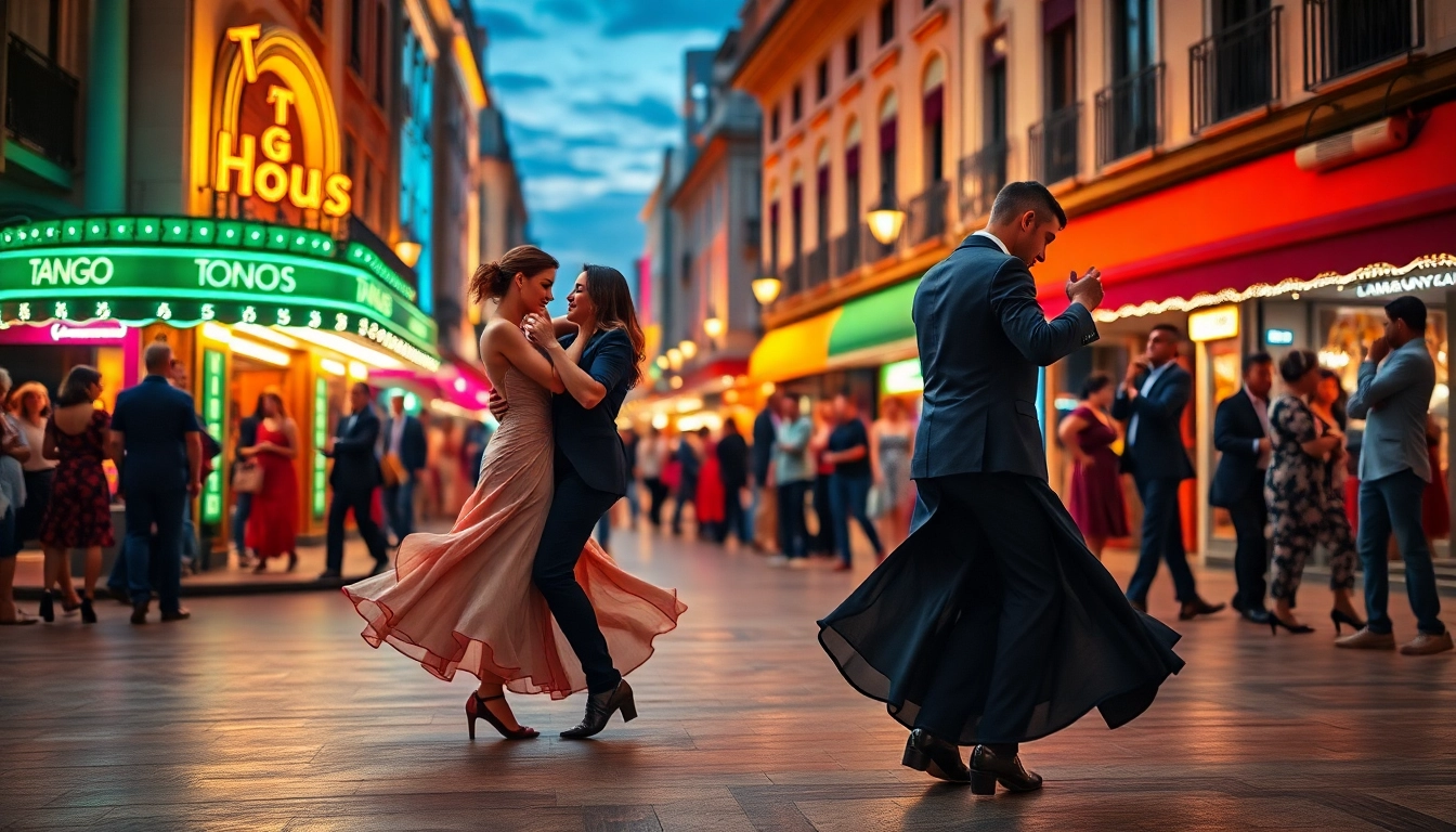 Couples learn tango in Buenos Aires against a backdrop of vibrant streets and tango clubs. related image
