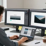 Using Snipaste官网 for efficient screenshotting and annotation in a modern office.